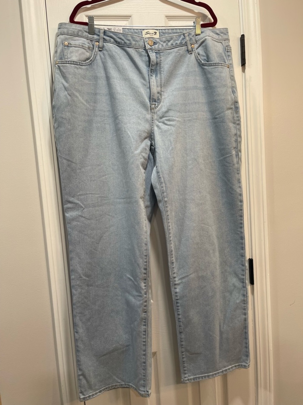 Seven7 Light Wash Loose Straight Leg Jeans